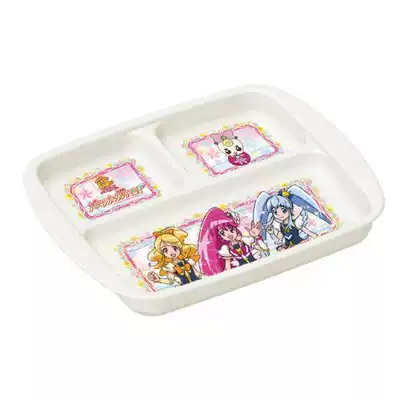 Spot Japanese light beauty girl children's grid plate Japanese can put microwave dishwasher