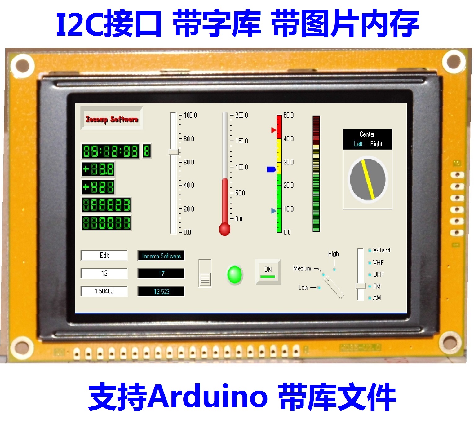 Arduino IIC I2C interface 3 5 inch TFT LCD module with font and icon storage memory
