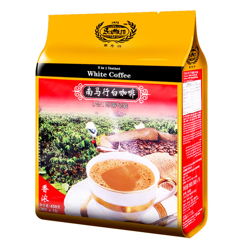 【天猫超市】马来西亚进口 南马行3合1香浓白咖啡速溶饮料450g