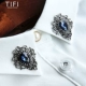 Cổ áo giả phụ kiện khí chất cao cấp sapphire cổ áo pin thả áo cổ áo pin đính cườm cổ áo trâm cài cổ áo khóa - Trâm cài