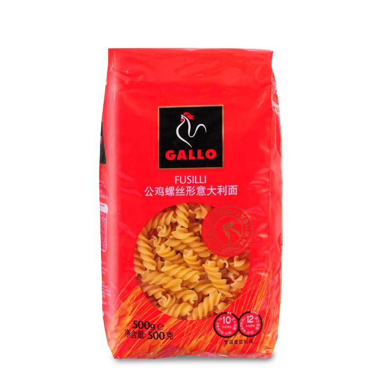 【天猫超市】西班牙原装进口 公鸡螺丝形意大利面 500g 厨房美食