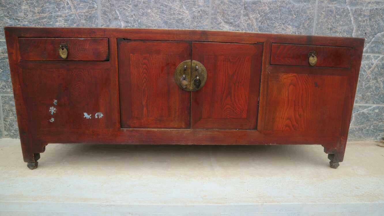 Ancient Park Old Table Several kang Several Ming and Qing Furniture Ancient Antique Collection Solid Wood Old Elm Wood Dining Side Cabinet Door Board Side Cabinet-Taobao
