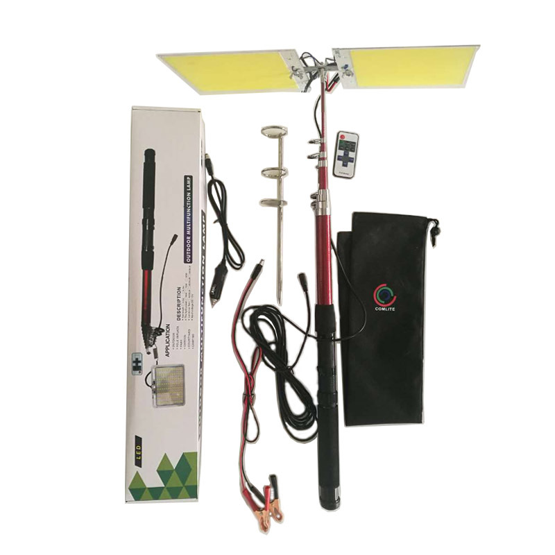 12V 200W*2 Led Camping Light Cob Fishing Rod Light Movable Street Light Garden Light Rechargeable for Electric Scooters