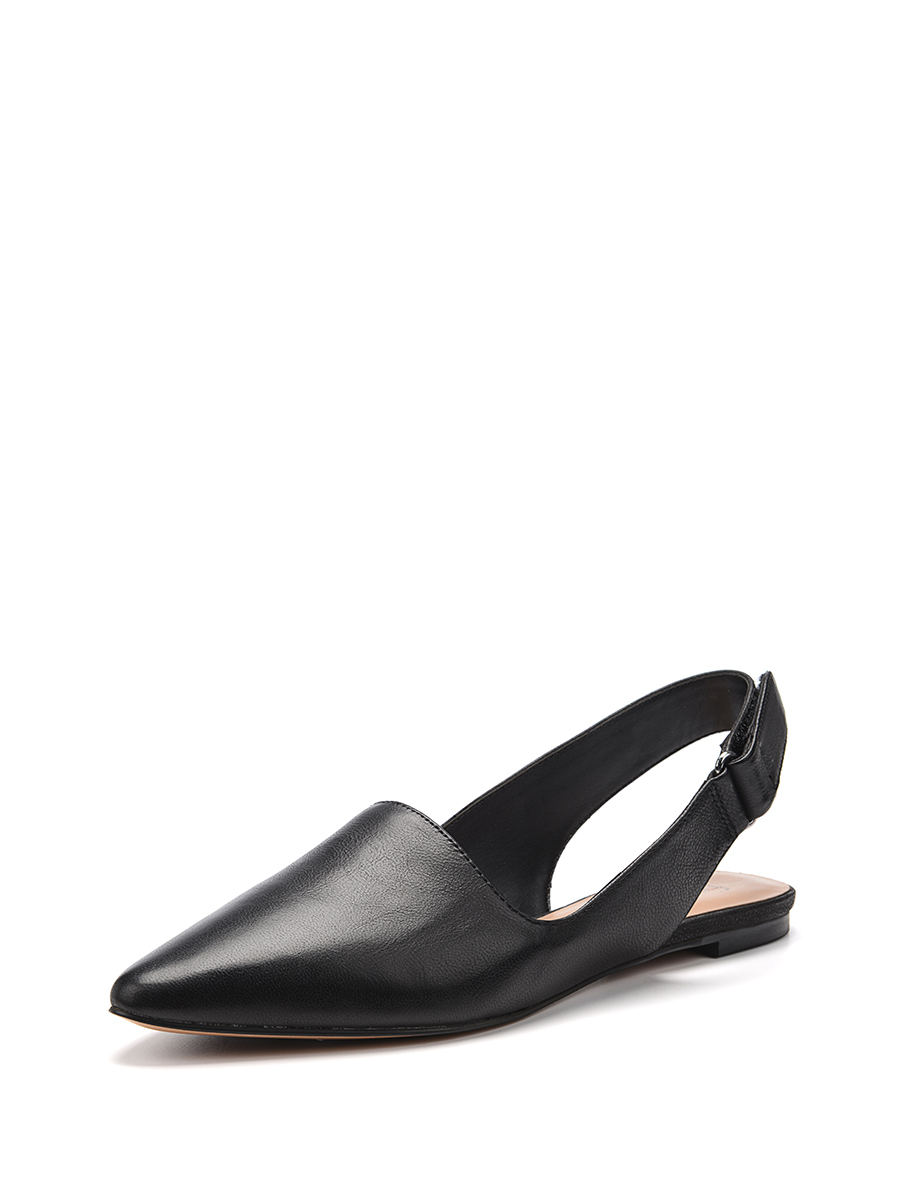 FRANCO SARTO|黑色搭带后跟尖头平底鞋