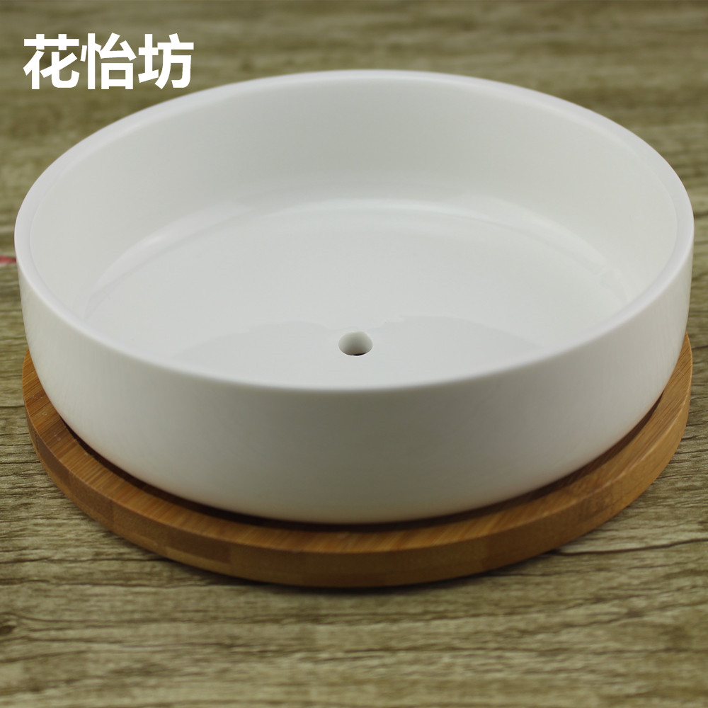 陶瓷多肉圆拼盘 桌面zakka盆栽花盆 多肉拼盘花盆 组合 大陶瓷盆