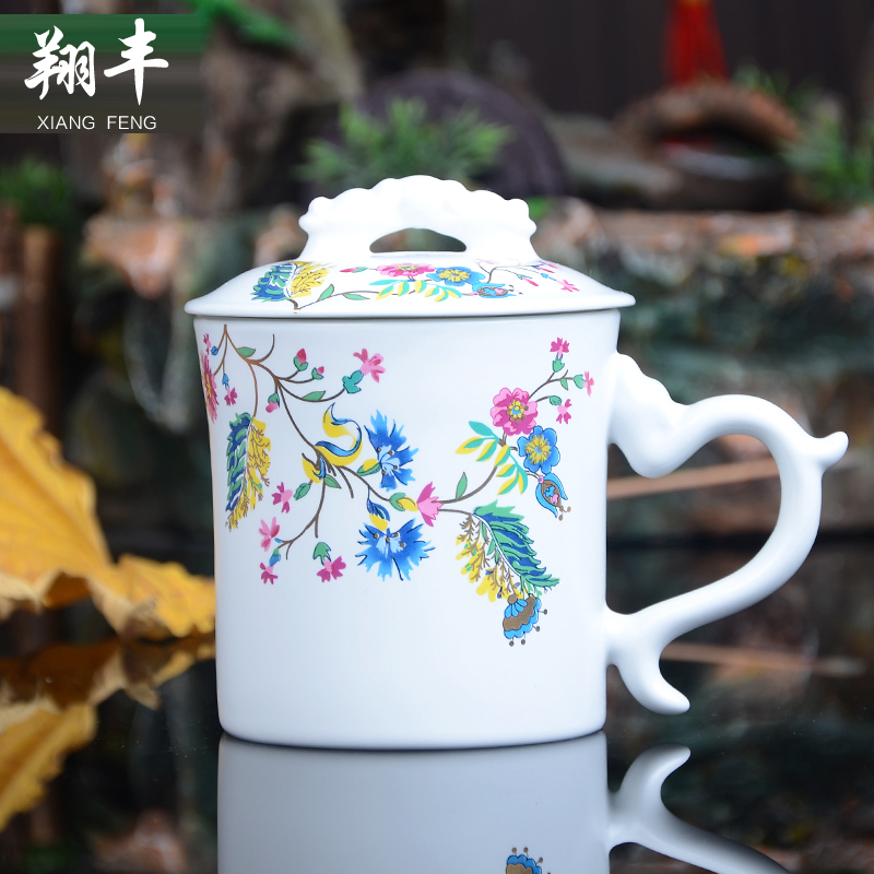 Xiang feng college students of single CPU ceramic crafts tea filter cup tea cup four cup with cover the tea cups