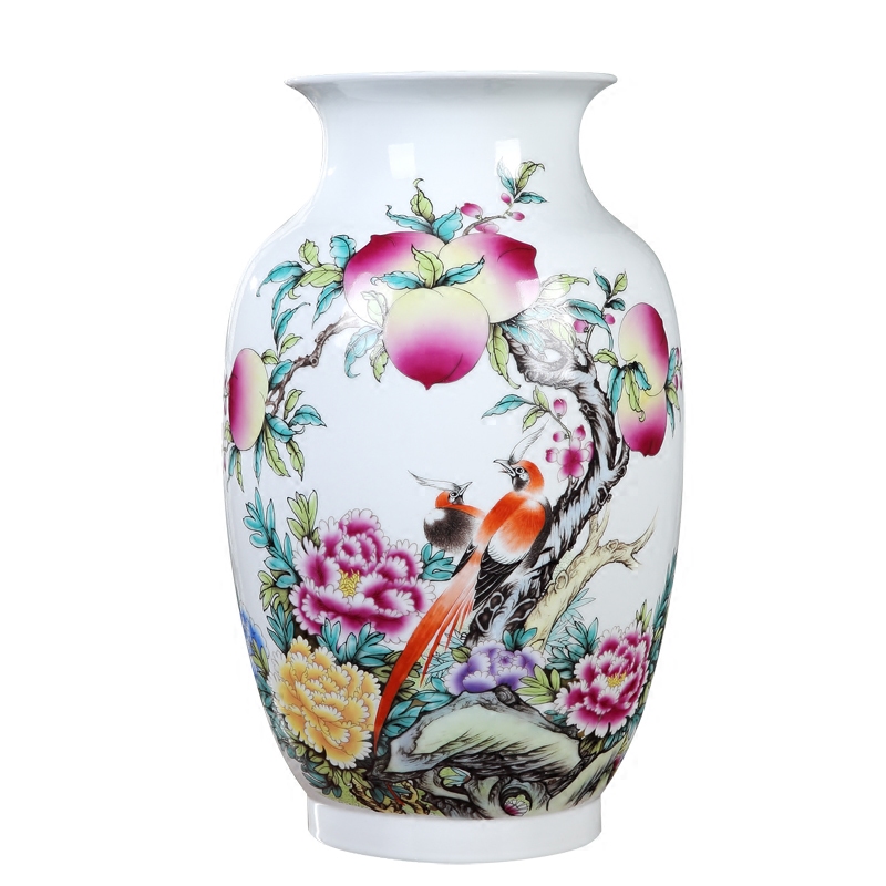 Jingdezhen ceramics vase furnishing articles pastel landscape flower arranging, new Chinese style household living room TV ark, adornment