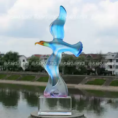 Company annual meeting awards gifts souvenirs customized high-end creative glass crystal trophy lettering dealer