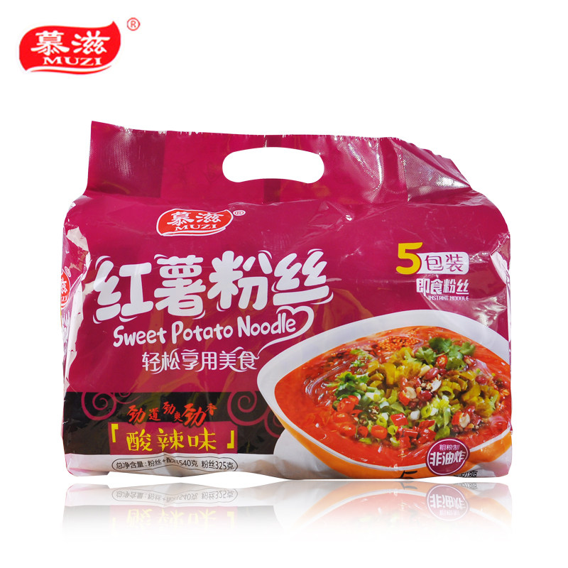 【天猫超市】方便粉丝 慕滋红薯粉丝  酸辣味5连包 540g 超好吃