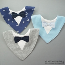 Korean version of the trend childrens bib baby baby saliva towel pure cotton triangle towel gentleman bow tie bib 0-1-2 years old