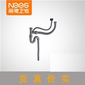 Lichi bathroom double sink washbasin stainless steel basin water pipe wash basin water pipe kitchen sink water pipe