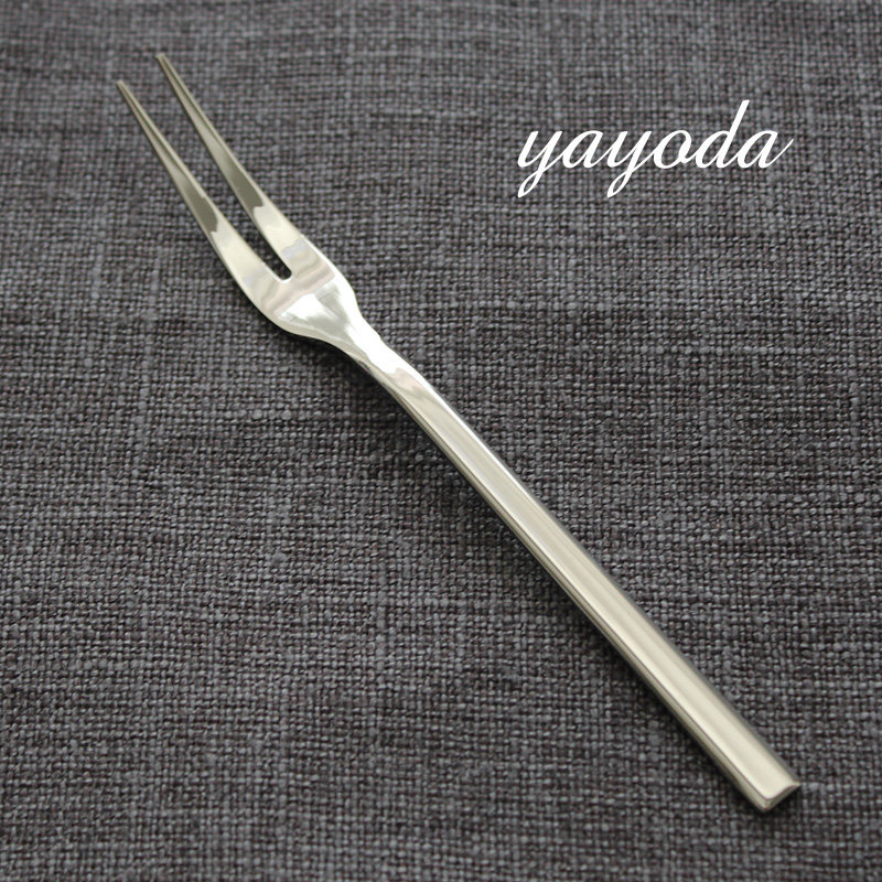 yayoda fruit fork second-tooth fork cake snack fork thickened stainless steel rider spirit foreign trade export Germany