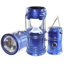 Luo Mon lantern LED solar charging camping camp light outdoor portable telescopic emergency flashlight sky blue