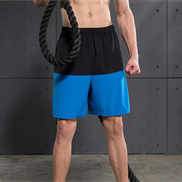 Summer lightweight breathable basketball pants men's quick-drying sports shorts fitness five-point pants stitching hit color casual beach pants