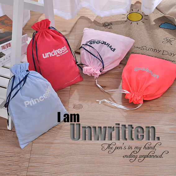 2 ~ candy color sweet pure cotton silk drawstring bag underwear panty finishing bag small bundle pocket socks storage bag
