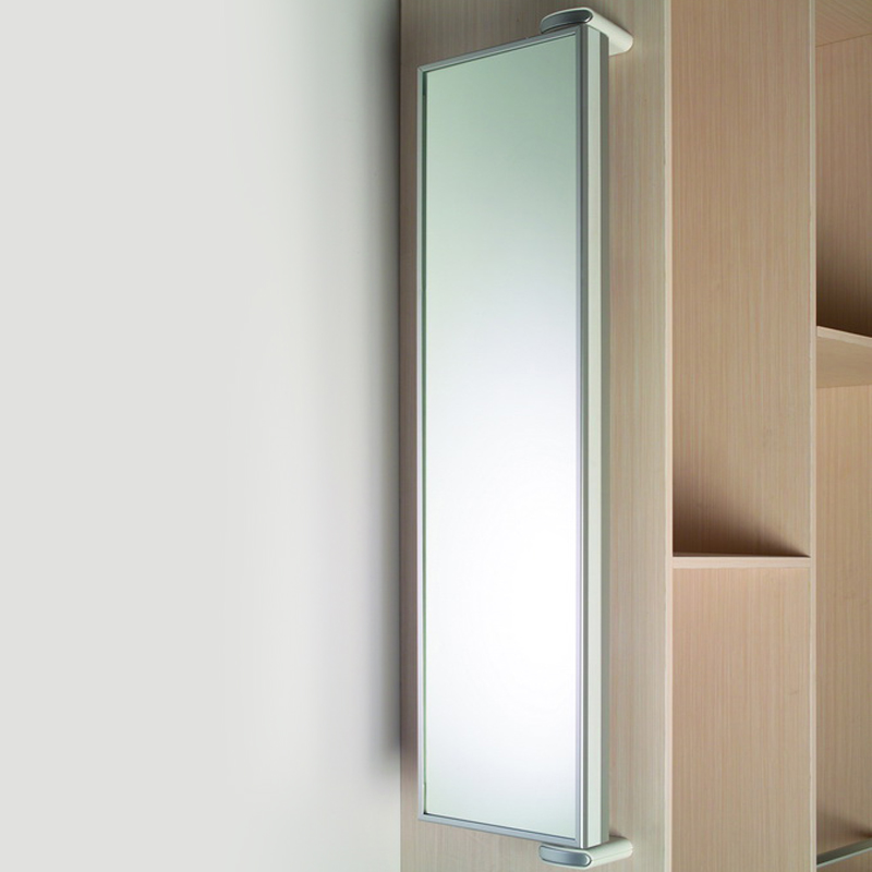 (Maple Leaf Hardware)Simple fashion wardrobe accessories Space aluminum rotating fitting mirror makeup storage rack