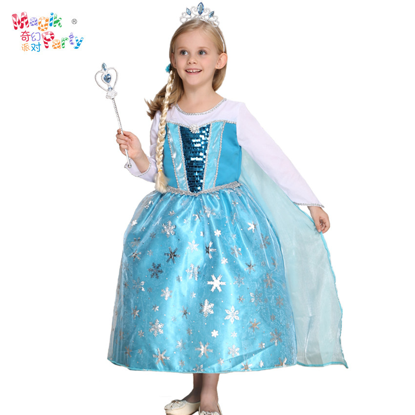 Halloween children's performance costumes Cosplay performance clothes Girls ice and snow Chianti princess Aisha princess dresses