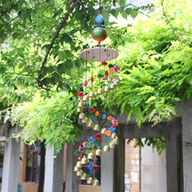 Open wind chimes hanging gourd wooden plate copper bell courtyard decoration home door decoration metal bell handmade pastoral pendant