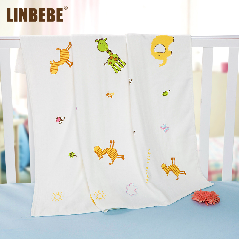 霖贝儿加厚竹纤维浴巾 新生儿抱被夏用盖毯 加大纱布浴棉巾多用巾
