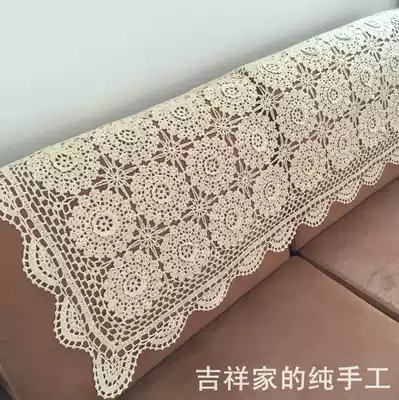 Handmade crochet three-dimensional hook flower tablecloth European style vintage cotton woven American tablecloth rectangular cover towel