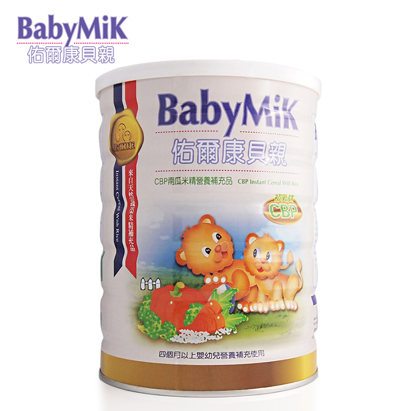 BabyMik佑尔康贝亲CPB南瓜米精450g婴儿辅食【台湾直邮】
