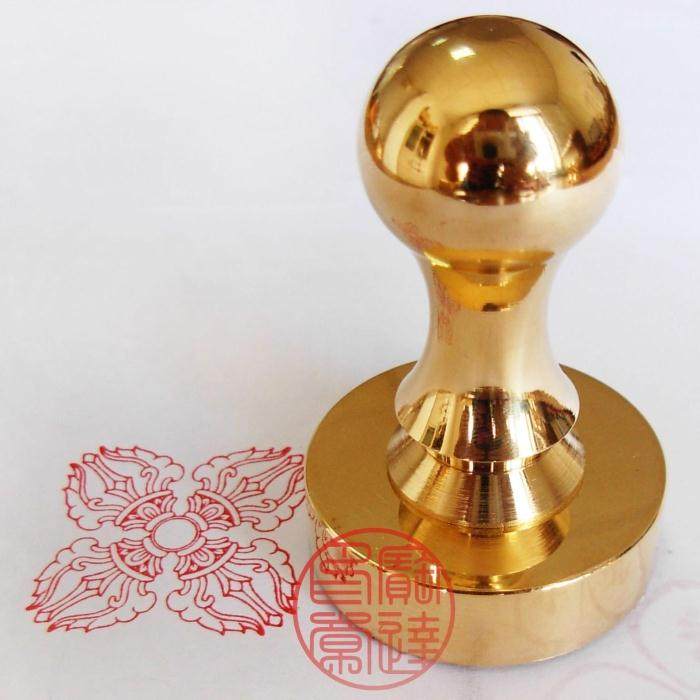 Custom solid pure copper seal Mormon pestle cross diamond pestle full copper brass seal Buddha seal 4 cm