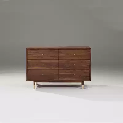 Simple Japanese mahogany wood wood oak environmental storage metal handle box cabinet