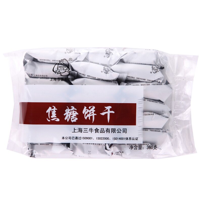 【天猫超市】三牛 焦糖饼干 360g/袋 上海老字号 办公室零食