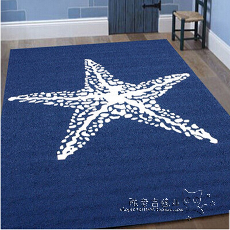 Blue Star Children Carpet Living Room Tea Sofa Bedroom Bed by Handmade Atrile Carpet Customized
