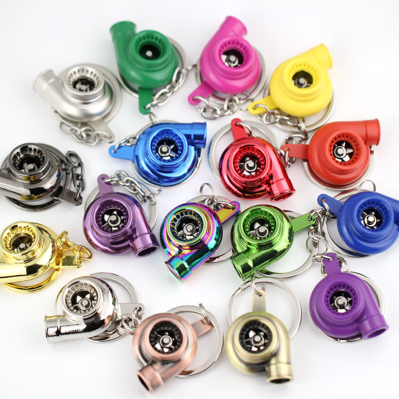 Creative Modification Auto Parts Model Keychain with Rotating Blades Turbocharger Turbo Keychain Creative Modification Auto Parts Model Keychain with Rotating Blades Turbocharger Turbo Keychain