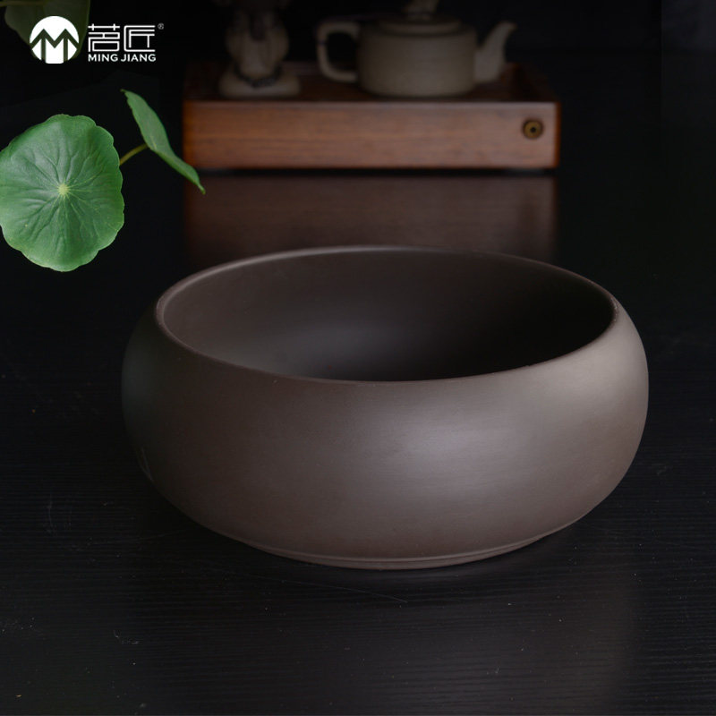 Mingcraftsman Yixing large size purple sand tea wash cup wash wash pen Japanese small water Tang Kung Fu Tea Set tea ceremony accessories