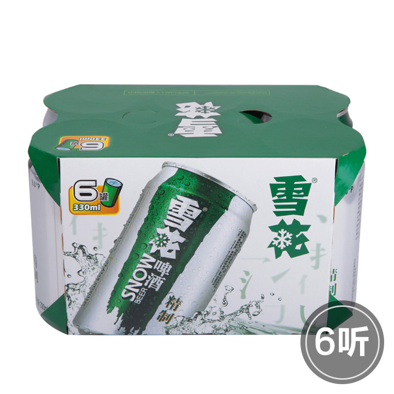 【苏宁易购】雪花啤酒 精制拉罐六连包 330ml*6听