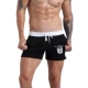 Quần thể dục thể thao Quần short nam mùa hè Mới Slim Casual Ba quần Cotton Chữ in Quần chạy bộ Quần nhà