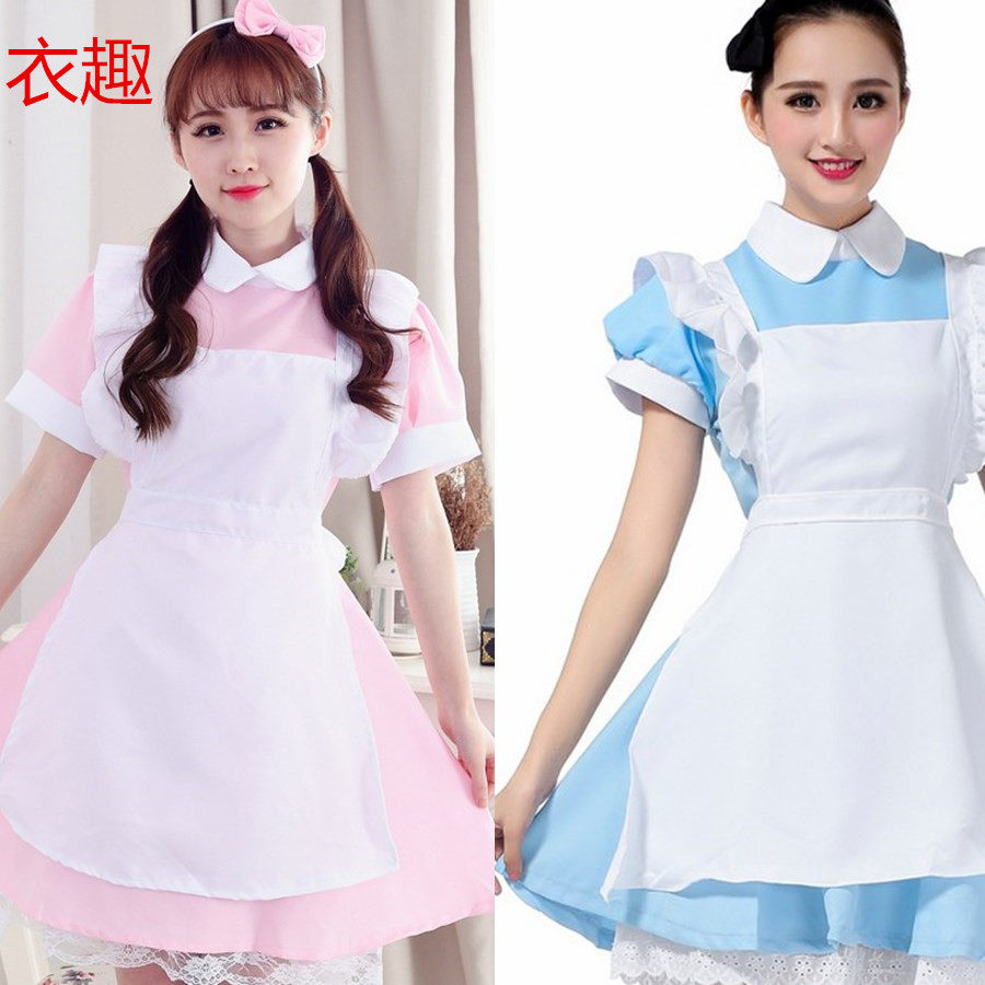 Cosplay costume Alice sleepwalking Wonderland Costume Dining Room Maid Dress COS Cartoon Show