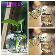 Bình treo mini lọ nhỏ treo chai thủy tinh đơn giản Chai treo có dây móc Bình thủy canh - Vase / Bồn hoa & Kệ