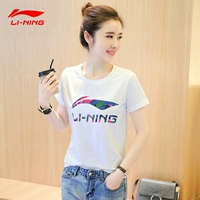 Li Ning ngắn tay nữ T 桖 2019 hè mới đích thực áo sơ mi văn hóa nữ thể thao giản dị áo phông ngắn tay - Áo phông thể thao áo thun lạnh the thao nam