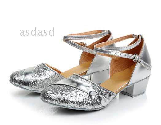 Children Latin dance shoes Girls Latin shoes Soft bottom in heel Toddlers dance shoes Social dance shoes square dance shoes