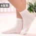 Vớ cotton mùa hè của phụ nữ mỏng vớ ống lưới cotton thoáng khí dòng hollow vớ thể thao vớ siêu mỏng của phụ nữ Bít tất nữ