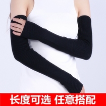 Cashmere arm sleeve sleeve female autumn and winter knitted long arm half finger gloves thickened warm wool thread fake sleeve