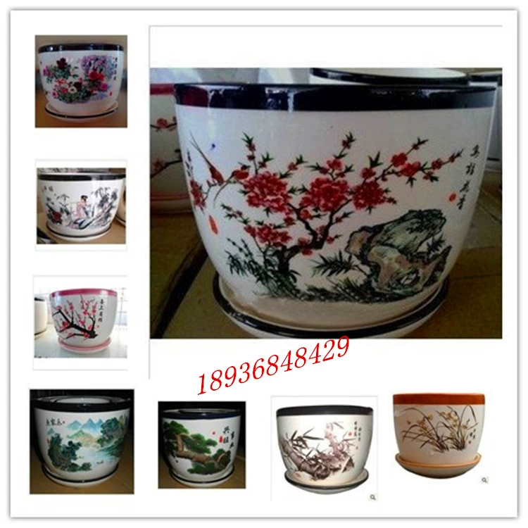 Chậu hoa gốm lớn Retro chậu hoa bắp cải chậu nhỏ chậu cây mọng nước - Vase / Bồn hoa & Kệ