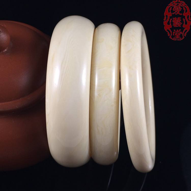 Exquisite High-Quality Imitation Hippopotamus Tooth, Fish Tooth, Ivory Fruit Bracelet, Pure White, Exquisite Korean-Style Fashion Jewelry, Round Bar