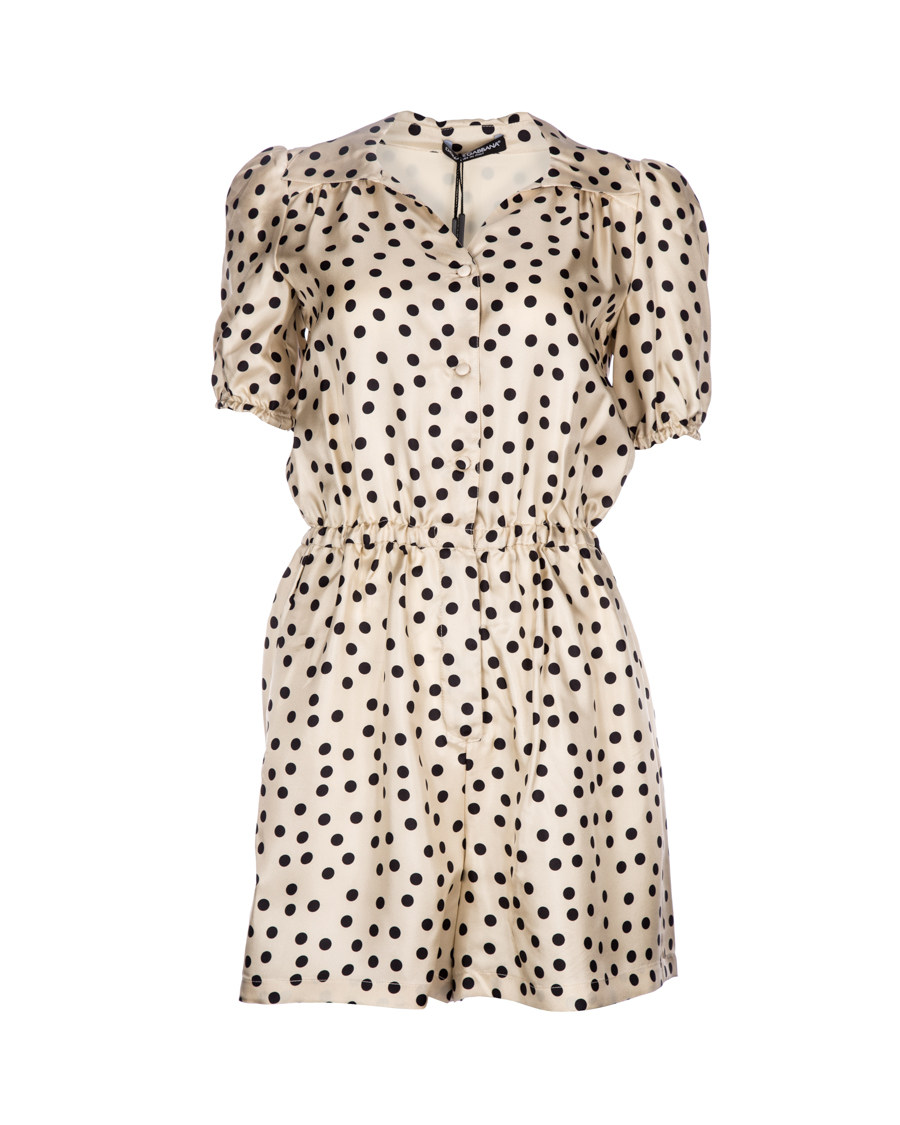 Dolce&Gabbana 拼色波点印花连体裤