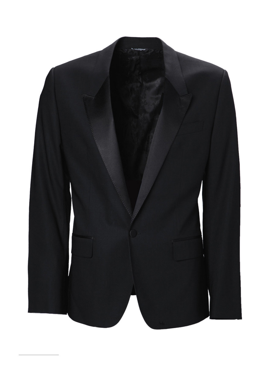 Dolce&Gabbana 黑色戗驳领一粒扣饰西装