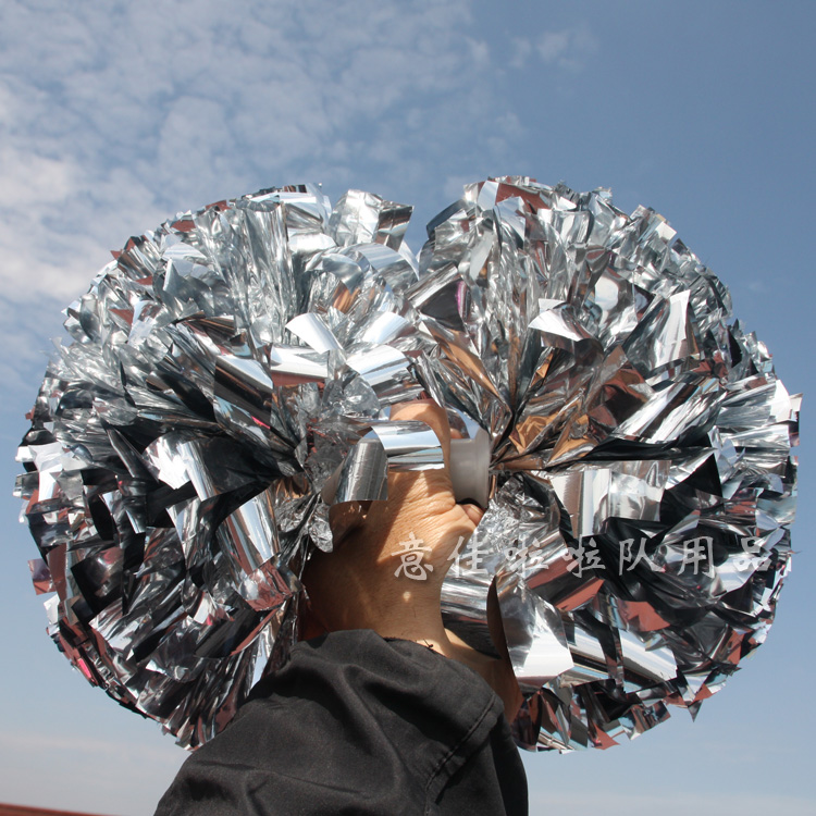 Yia cheerleading ball supplies custom metal bright light competition with a cheerleading silver cheerleading and no drop of color