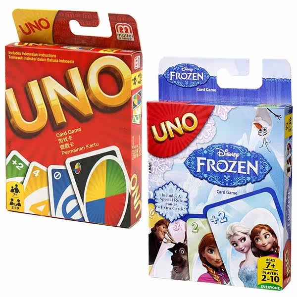 【Mattel美泰儿】益智桌游 UNO游戏卡牌 冰雪奇&台湾官网直邮进口
