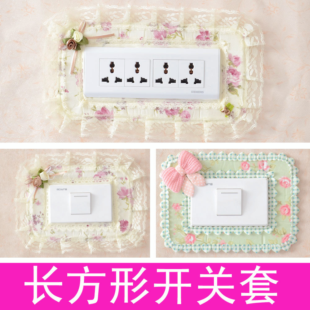 118 type light switch cover Switch cloth paste art lace socket cover Rectangular switch cover