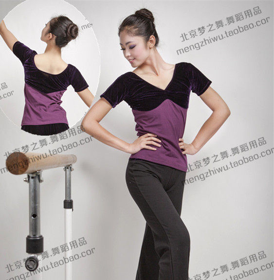 Gold seller dream dance national dance dance ballet spring sleeve and imported velvet tops yoga form