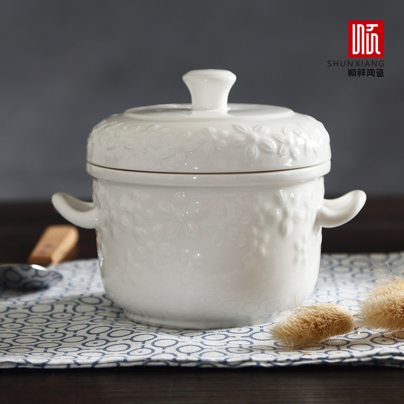 Shun cheung ceramic household stew stewed bird 's nest with cover high - temperature steam cup bladder stew soup cup double