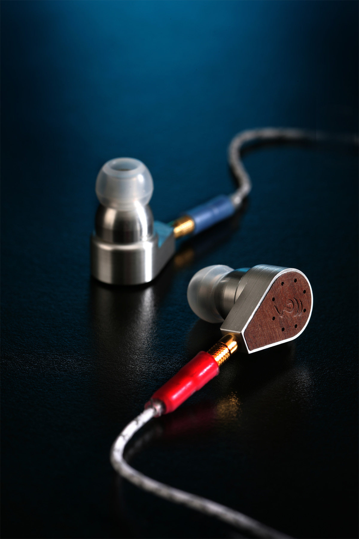 Gold Titanium Pole OBravo erib-2a Flat Moving Circle Coaxial Unit In-ear Headphones