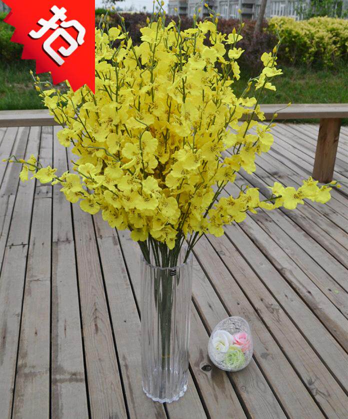 Second kill wholesale high - grade simulation dance orchid fake flower silk single - branch living room decoration placed flower art